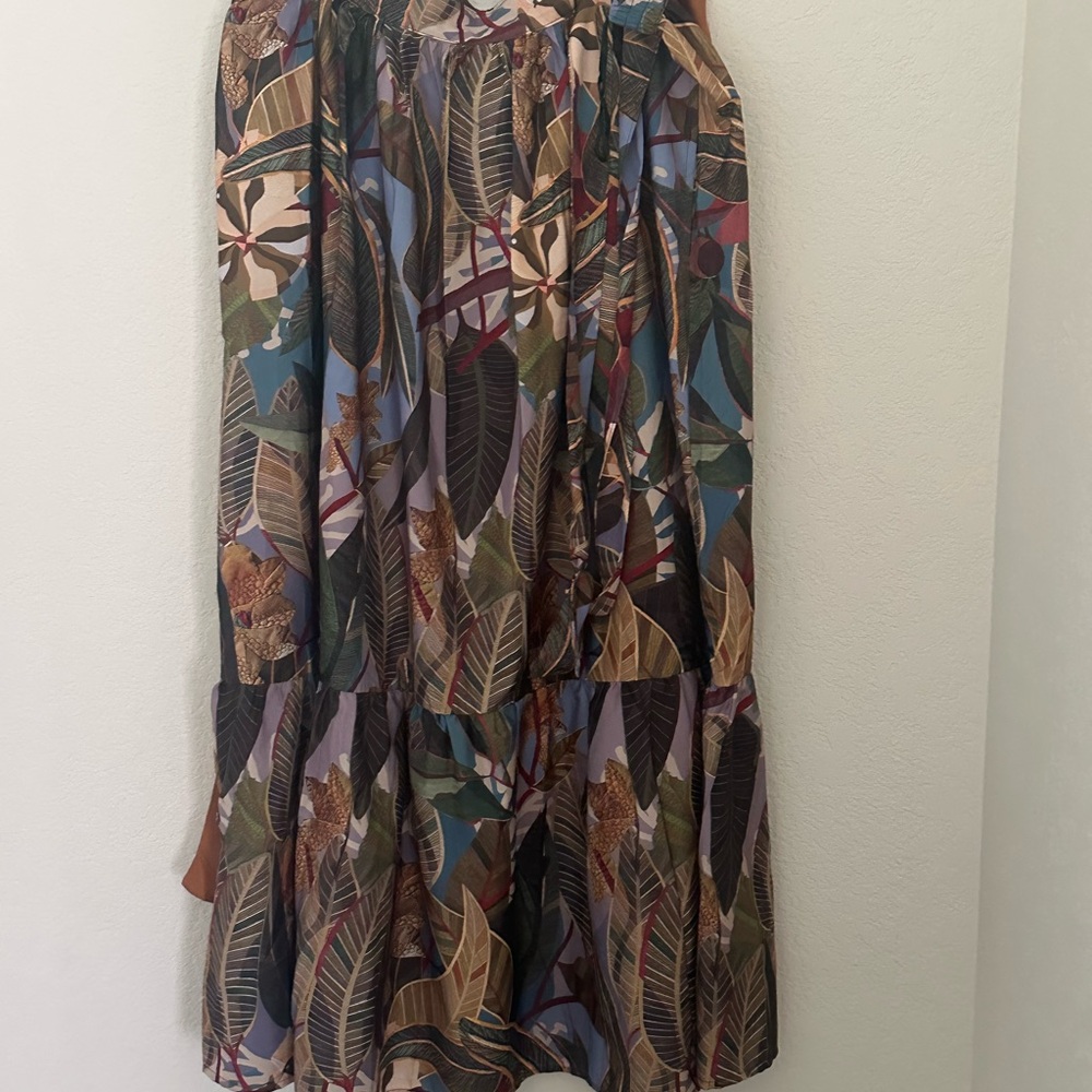 Floral Leaf Print Skirt